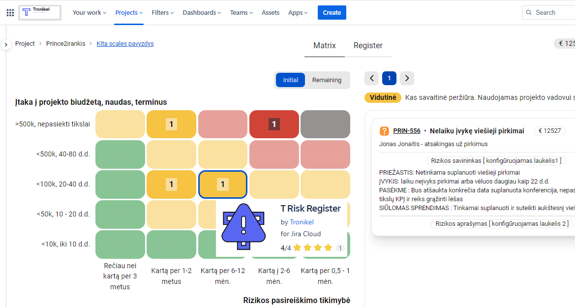 T risk register1