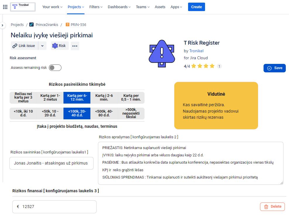 T risk register2