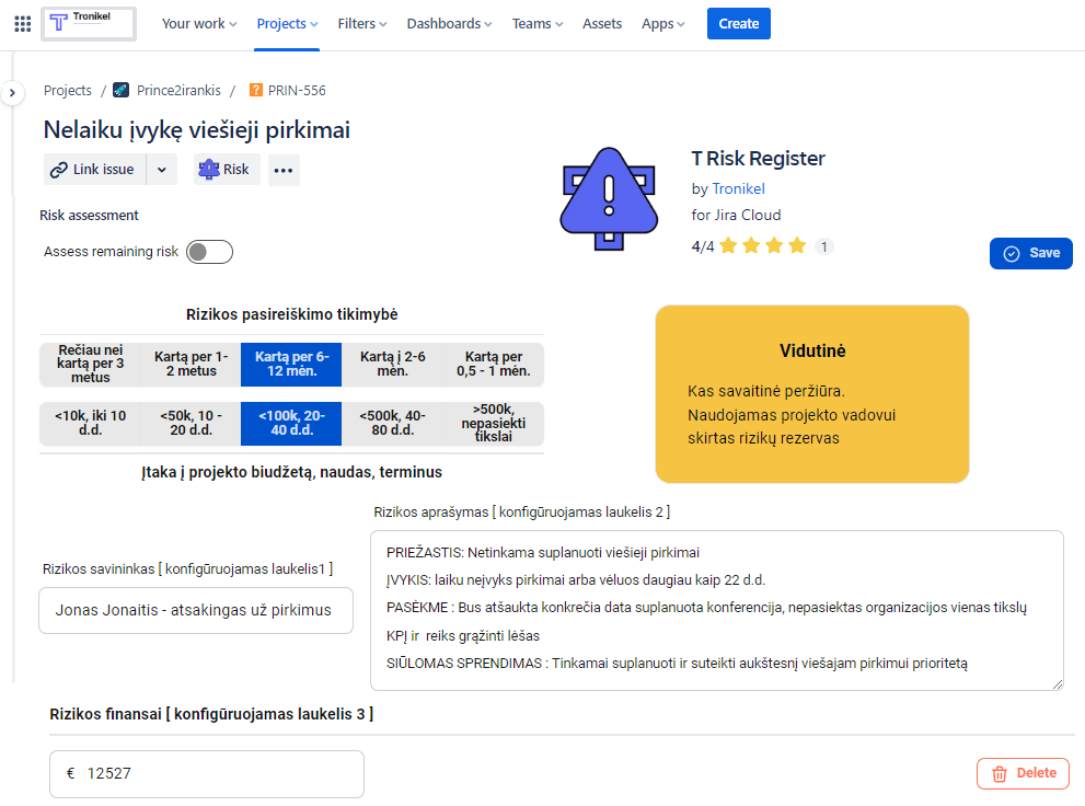 T risk register2